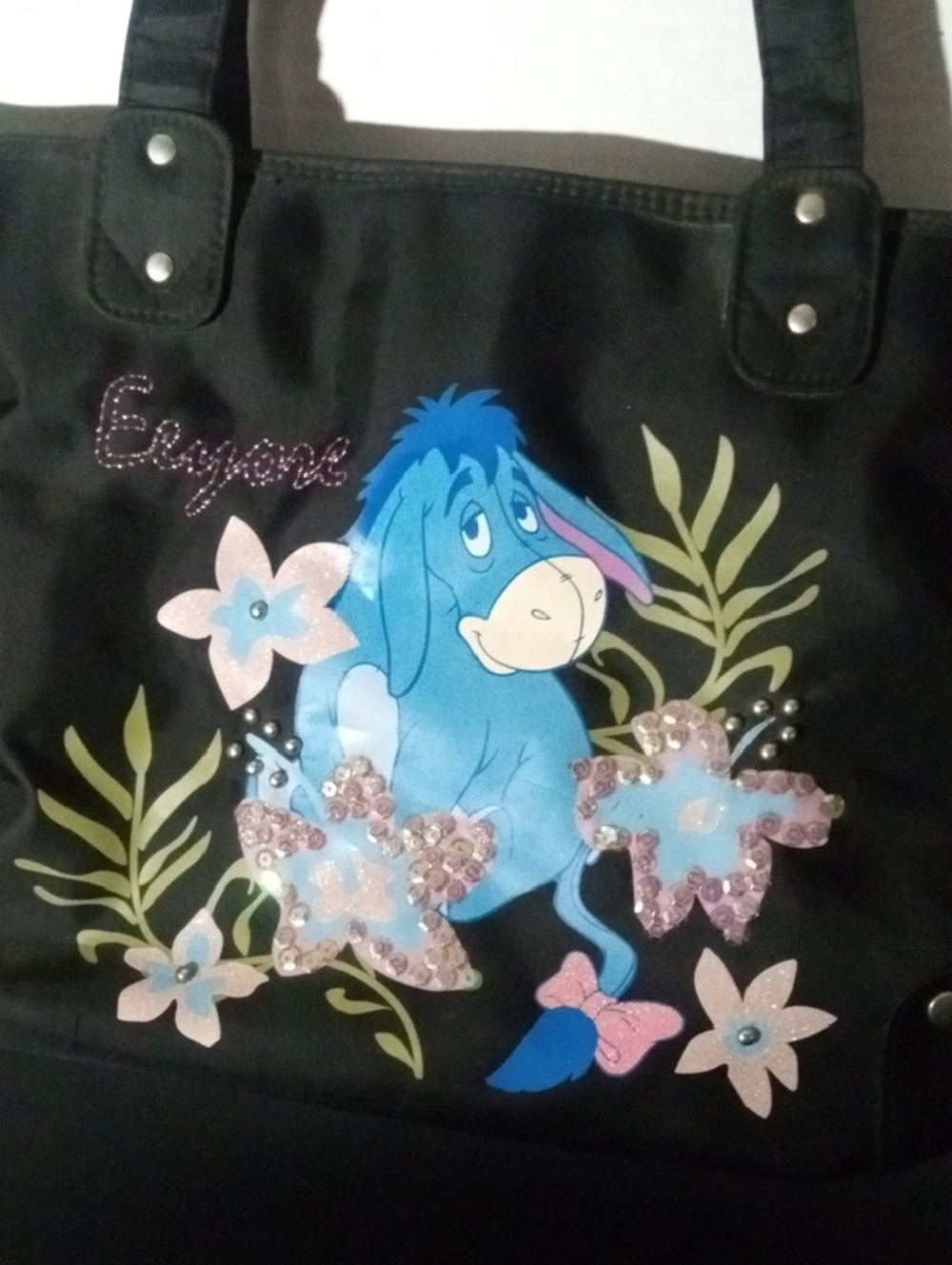 Disney Eeyore Floral Tote with Pink Sequin Accents - Picture 2 of 14